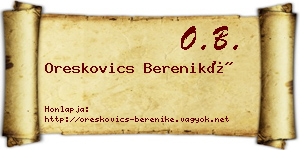 Oreskovics Bereniké névjegykártya